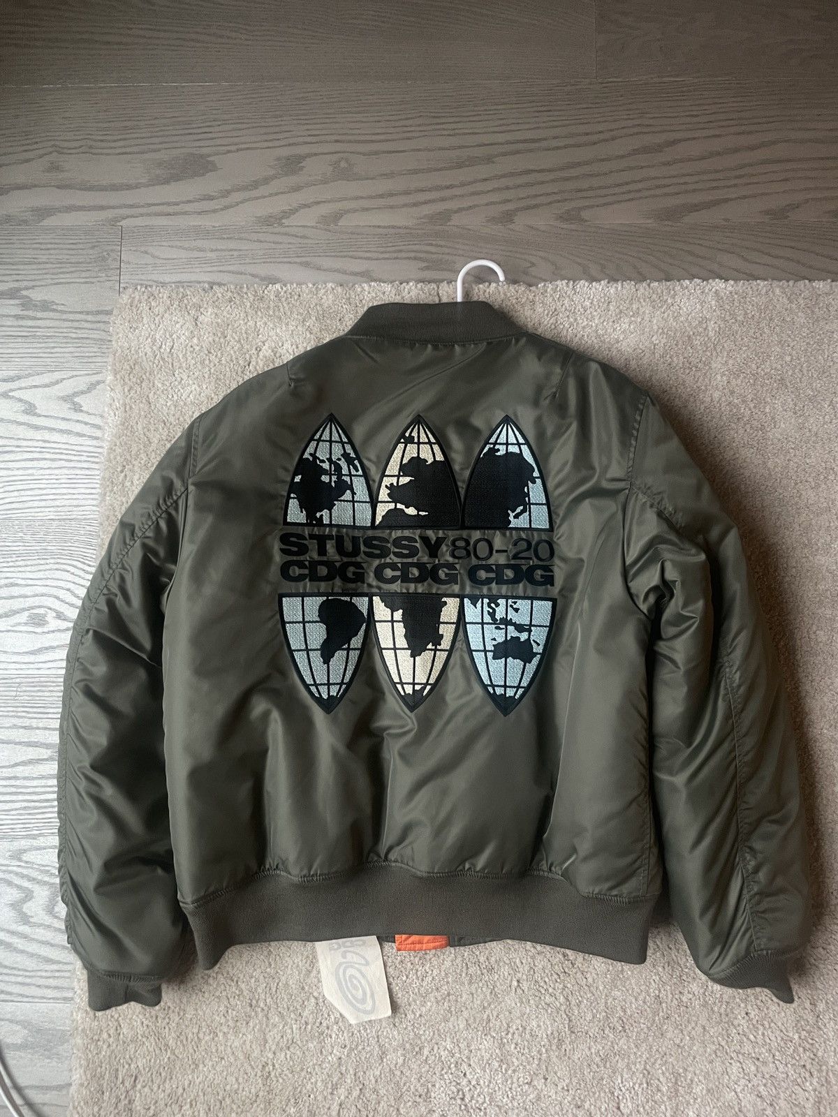 Stussy Stussy x Comme des Garçons (CDG) MA-1 Jacket 'Olive' | Grailed