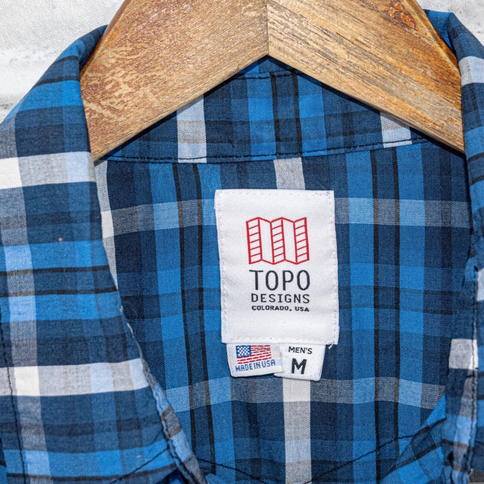 Topo Designs TOPO Designs Men's Long Sleeve Button up Shirt Blue Plaid Size US M / EU 48-50 / 2 - 2 Thumbnail
