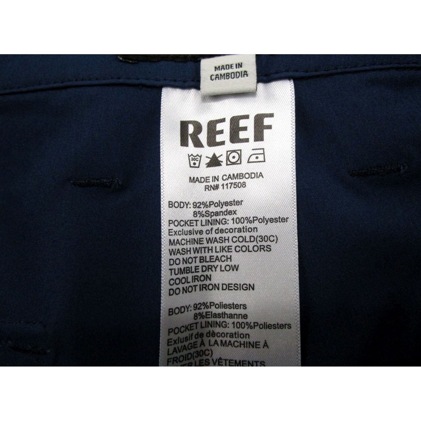 REEF Reef Mens Navy Blue Stretch Chino Shorts Size 32 Golf Preppy Beach NEW Size US 32 / EU 48 - 4 Thumbnail