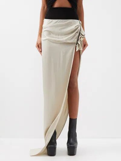 Rick Owens o1y0126 Maxi Skirt in Light Gray Size 26" / US 2 / IT 38 - 1 Thumbnail
