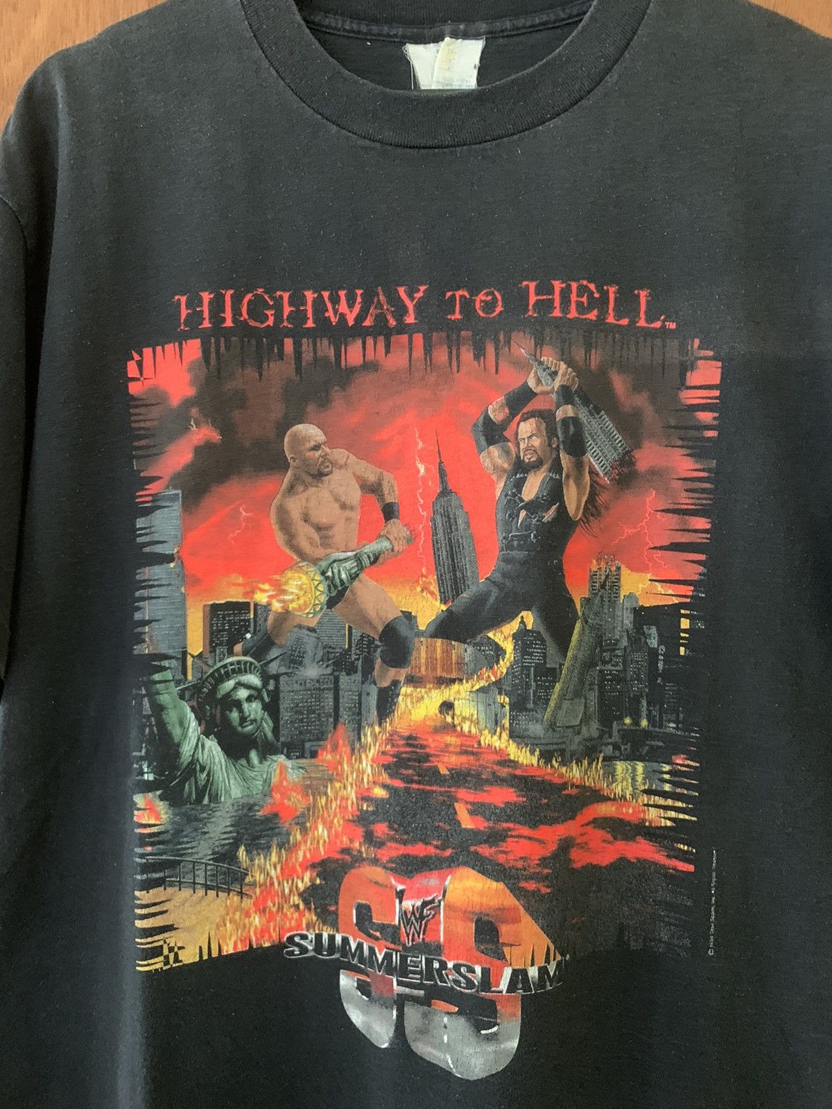 Vintage × WCW/nWo × WWF RARE‼️Vintage wwf summerslam vii undertaker stone cold shirt Size US XL / EU 56 / 4 - 2 Thumbnail