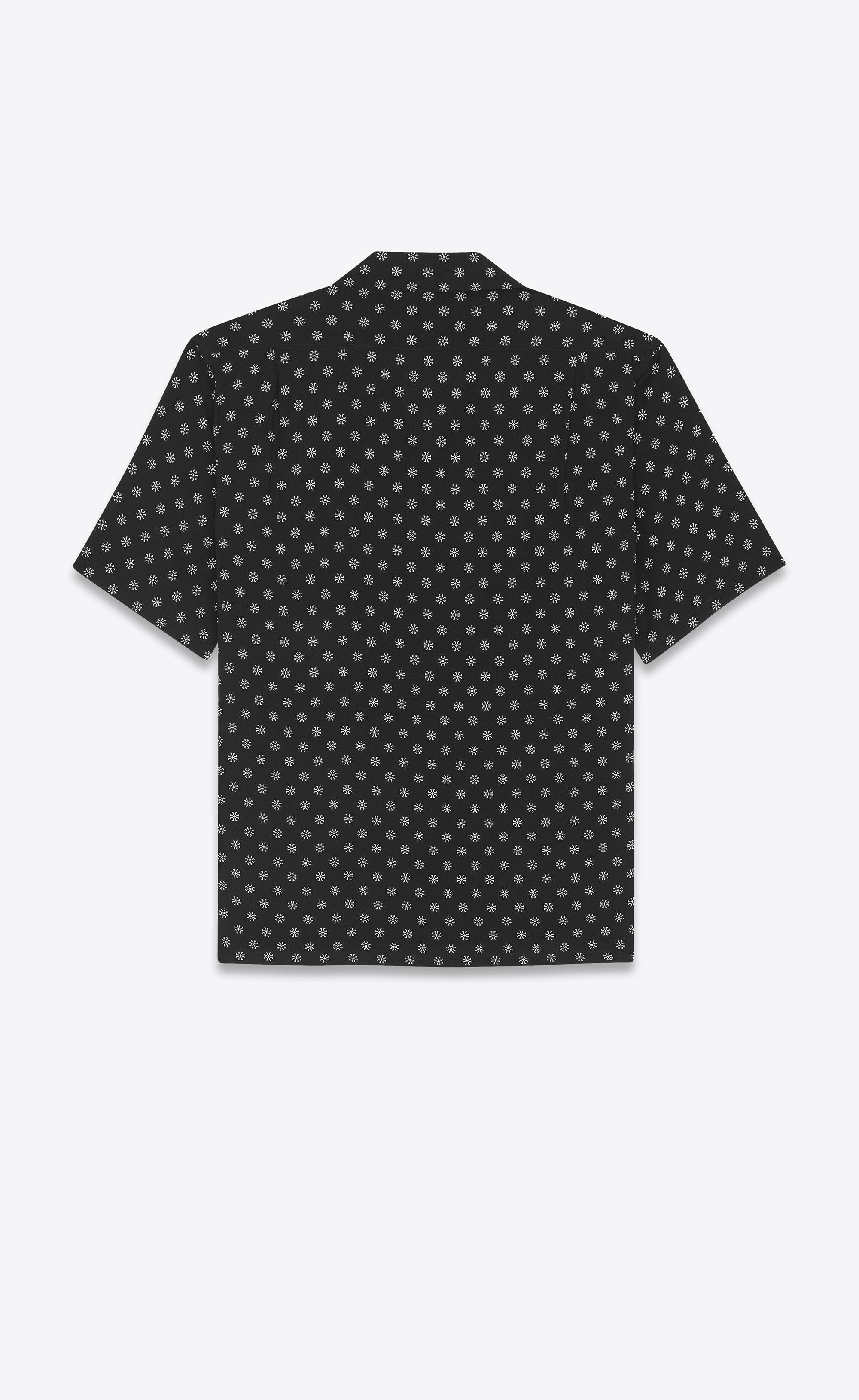 Saint Laurent Paris o1s1wg110125 531956 Shark-Collar Shirt in Dotted Viscose Size US S / EU 44-46 / 1 - 2 Thumbnail