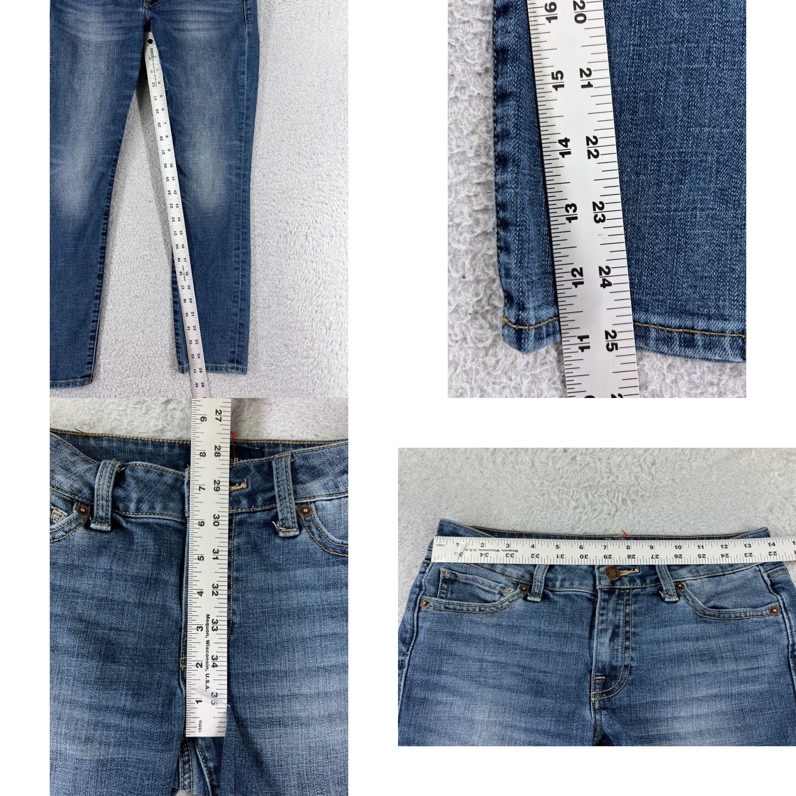 Lucky Brand Lucky Brand Jeans Womens 2 Blue Denim Straight Low Rise 26x25 Cotton Blend 5-Pocket Logo Embroidered Button 26 in Waist Regular Inseam 25 in XS? Size 26" / US 2 / IT 38 - 8 Thumbnail