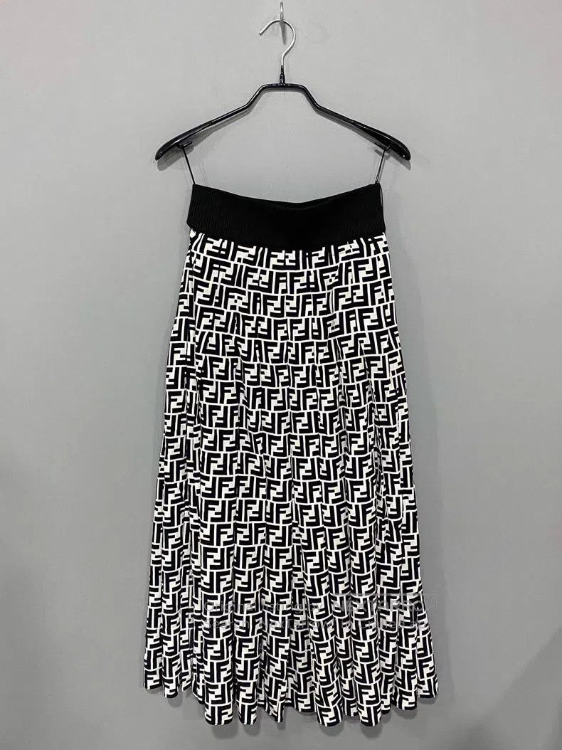 Fendi Fendi Full Print Monogram Silk Maxi Dress Size 25" / US 0 / IT 36 - 1 Thumbnail