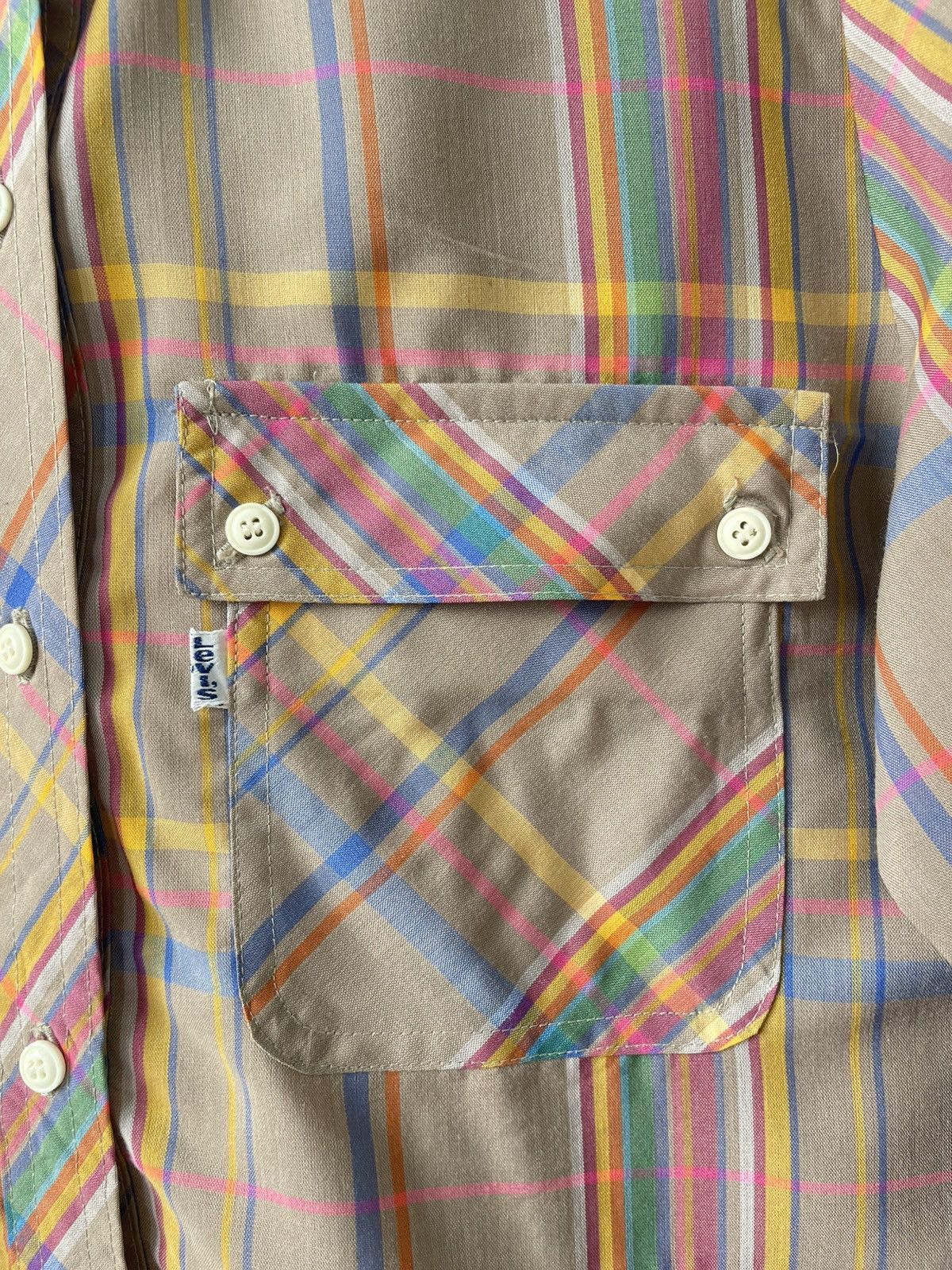 Levi's 1960s Vintage Levi’s Women’s Band collar plaid shirt Size S / US 4 / IT 40 - 4 Thumbnail