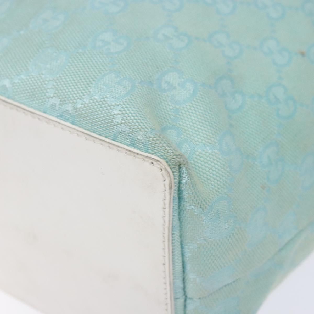 Gucci GUCCI GG Canvas Tote Bag Turquoise Blue Gold 002 002 Size ONE SIZE - 10 Thumbnail