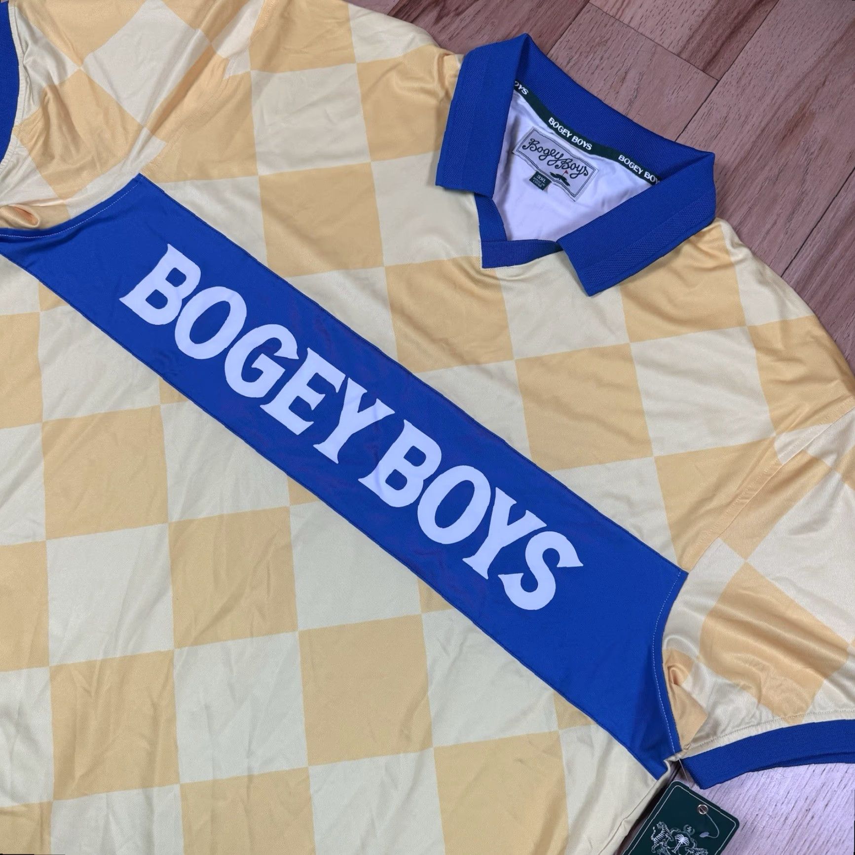 Vintage Bogey Boys Shirt Mens 3XL V-Neck Polo Long Sleeve AOP Diamond Dri Fit Golf Athletic Brown NWT Size US XXL / EU 58 / 5 - 5 Thumbnail
