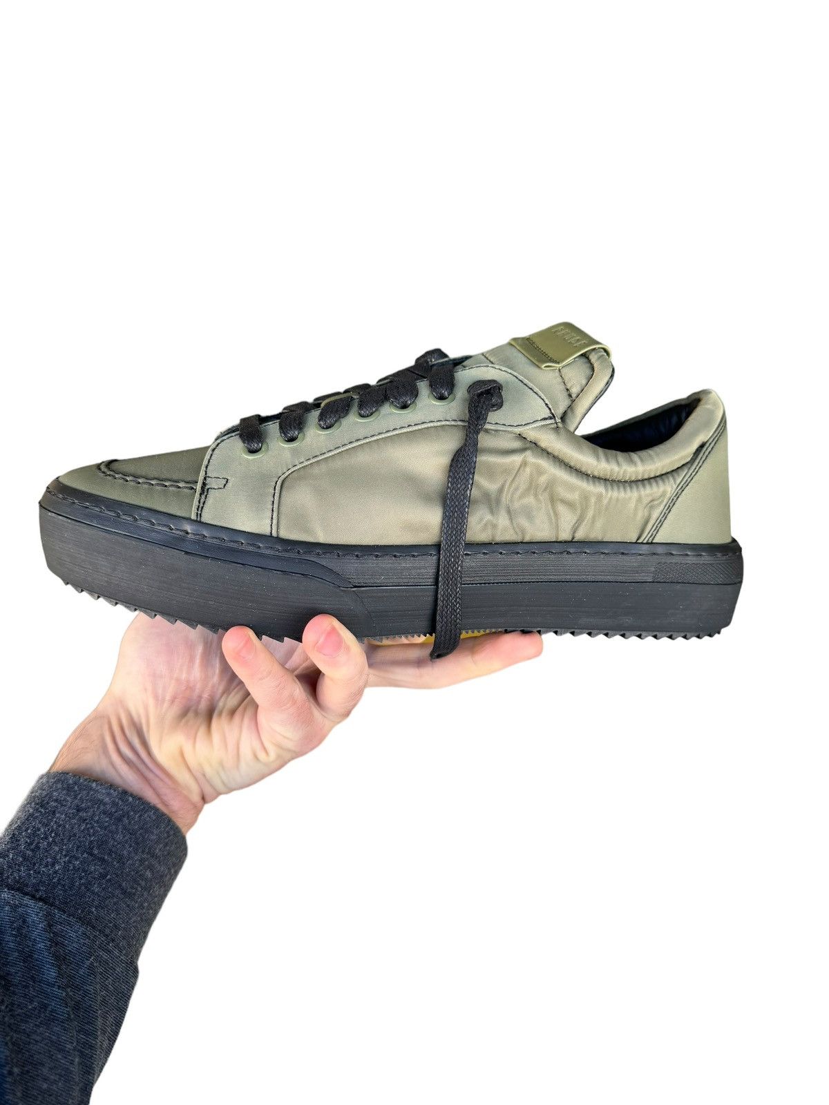 Rhude Unreleased Green V1 Nylon Lo Sneaker Size US 12 / EU 45 - 2 Thumbnail