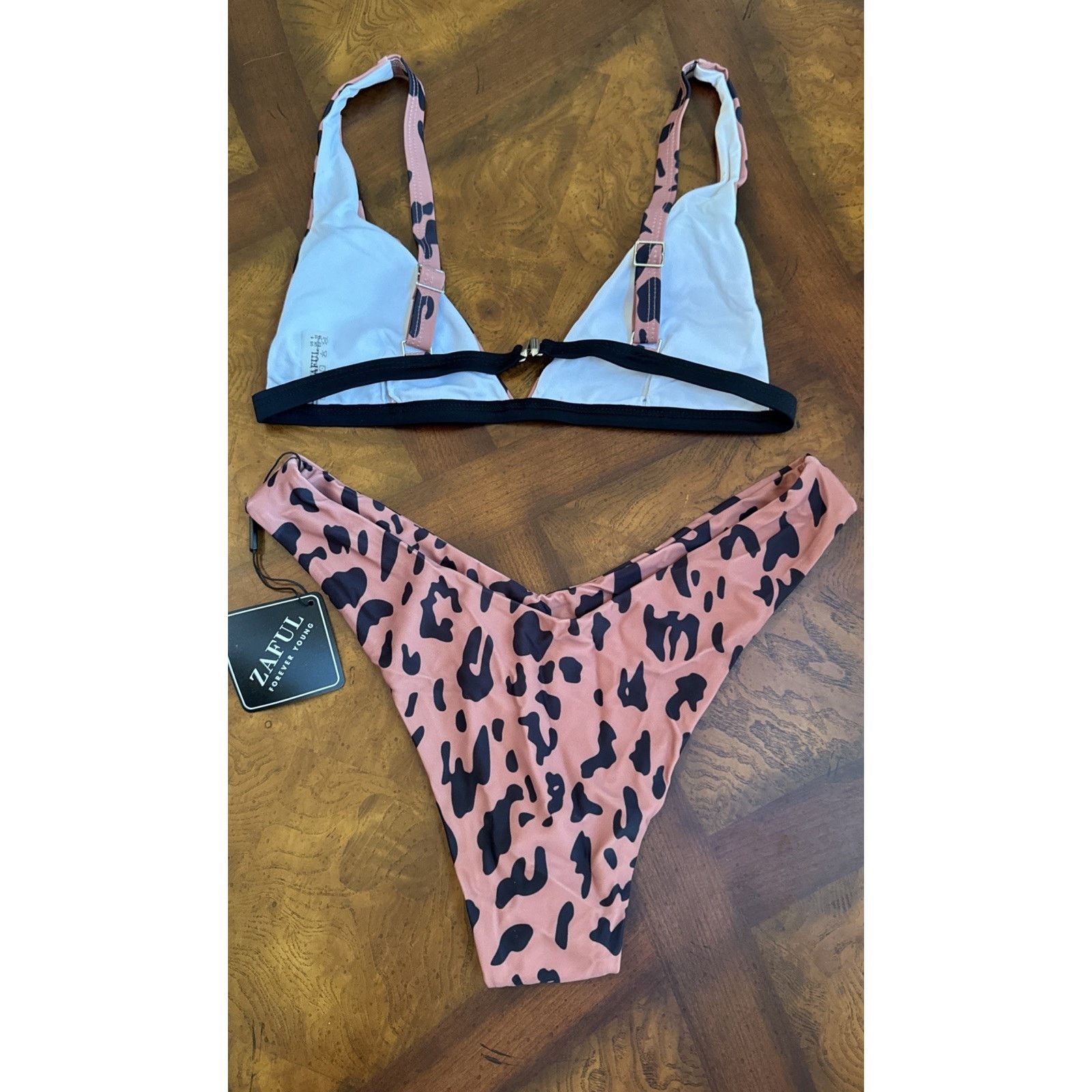 ZAFUL Zaful Black And Brown Animal Print Swimsuit Size US 6 Size M / US 6-8 / IT 42-44 - 3 Thumbnail