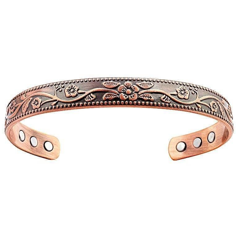 Other Boho Copper Floral Flexible Cuff Bangle Bracelet, Arthritis Size ONE SIZE - 4 Thumbnail