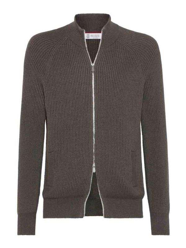 Brunello Cucinelli o1w1db10326 Cashmere Cardigan in Brown Size US S / EU 44-46 / 1 - 1 Thumbnail