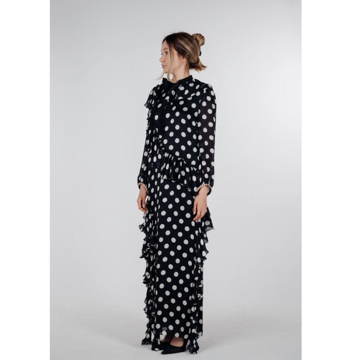 Gucci Gucci Resort 2017 Runway Sheer Polka Dot Ruffle Maxi Dress Size M / US 6-8 / IT 42-44 - 4 Thumbnail