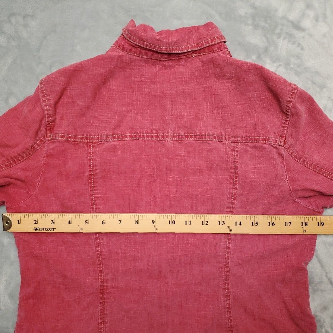 Coldwater Creek VINTAGE Coldwater Creek Jacket Womens 12 Petite Red Tencel Linen Blend 3/4 Sleeve Snap Size XL / US 12-14 / IT 48-50 - 8 Thumbnail