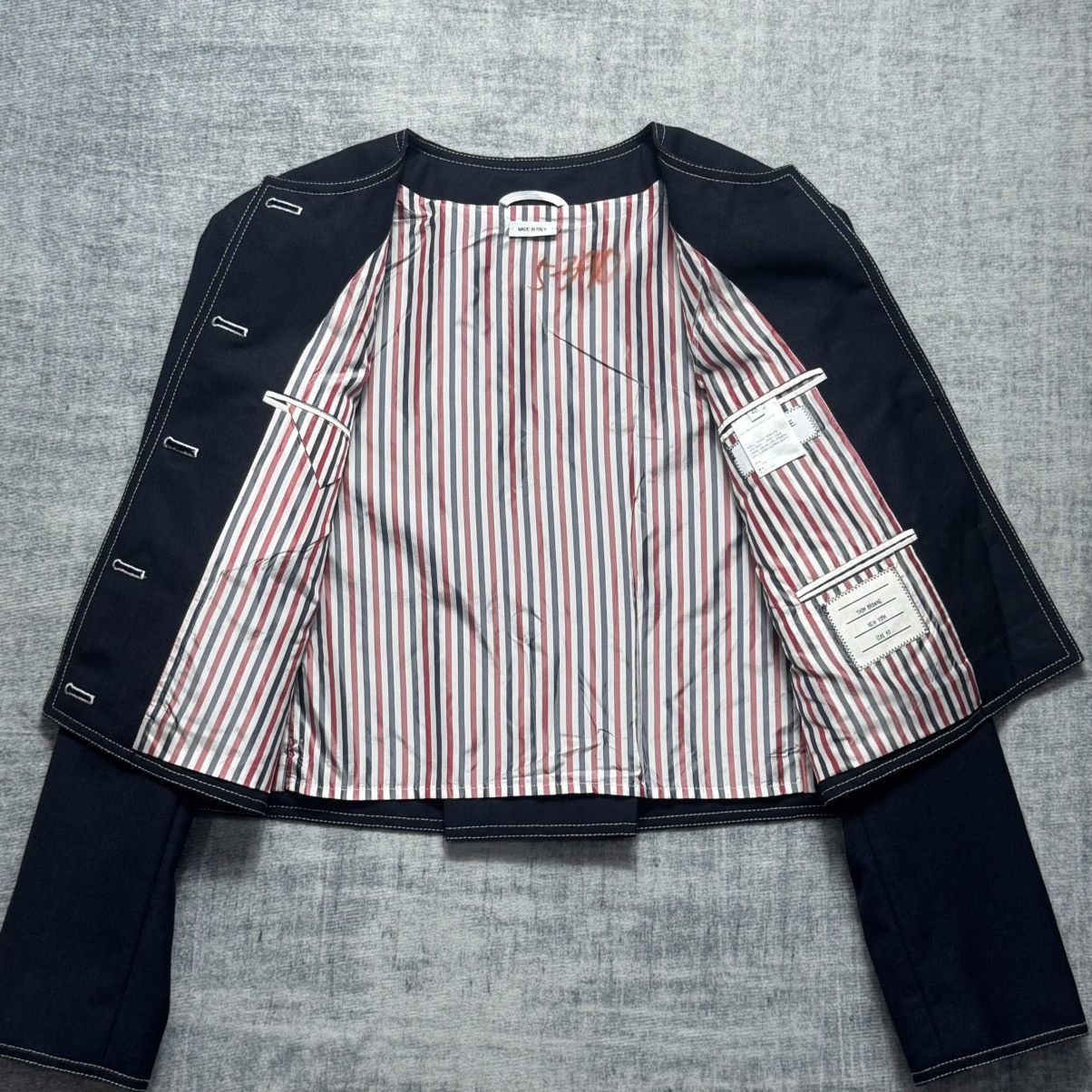 Thom Browne Fresco Box Pleat Cardigan Jacket Women Size S / US 4 / IT 40 - 12 Thumbnail