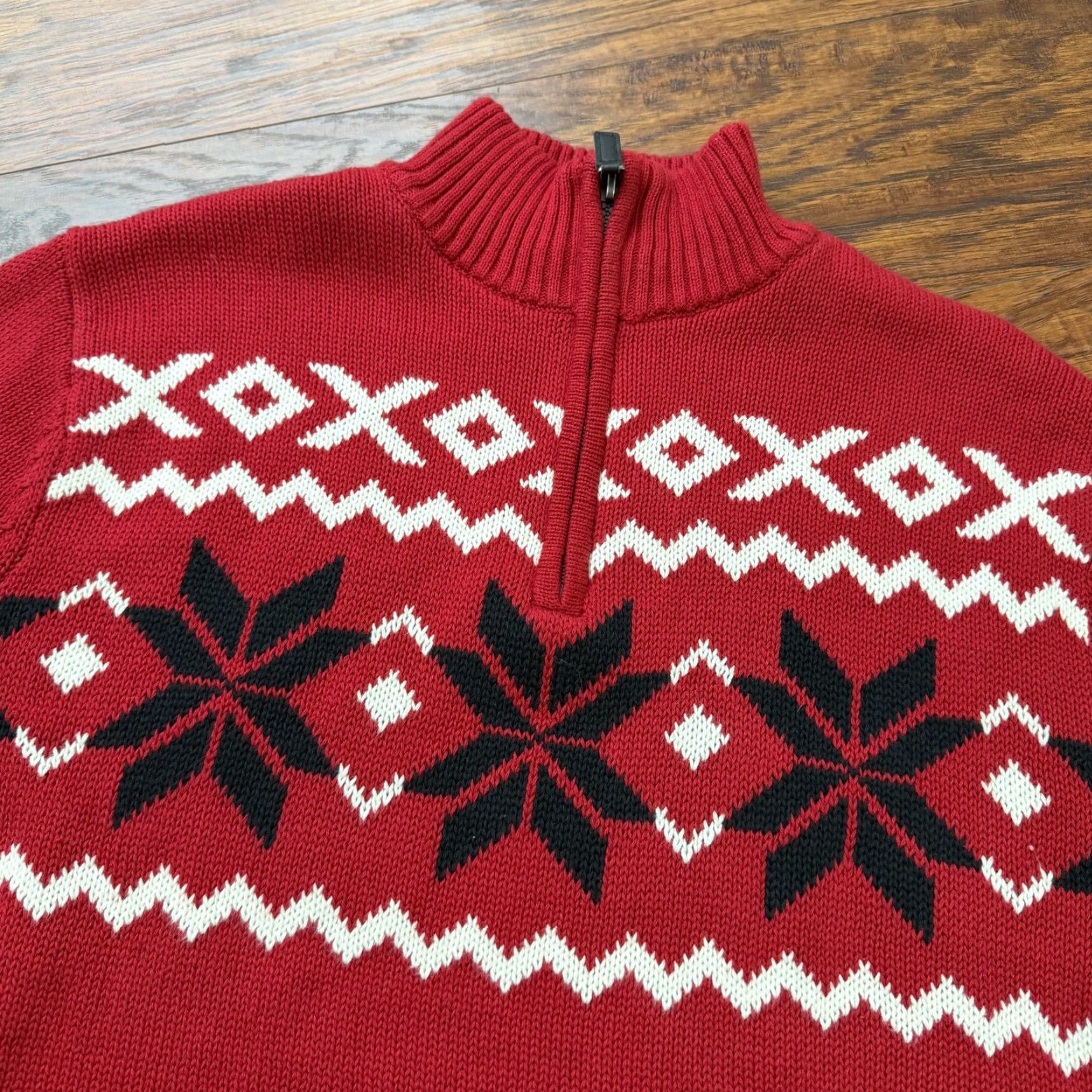 Chaps Chaps Ralph Lauren Sweater Mens M Red Nordic 1/4 Zip Knit Winter Classic Size US M / EU 48-50 / 2 - 2 Thumbnail
