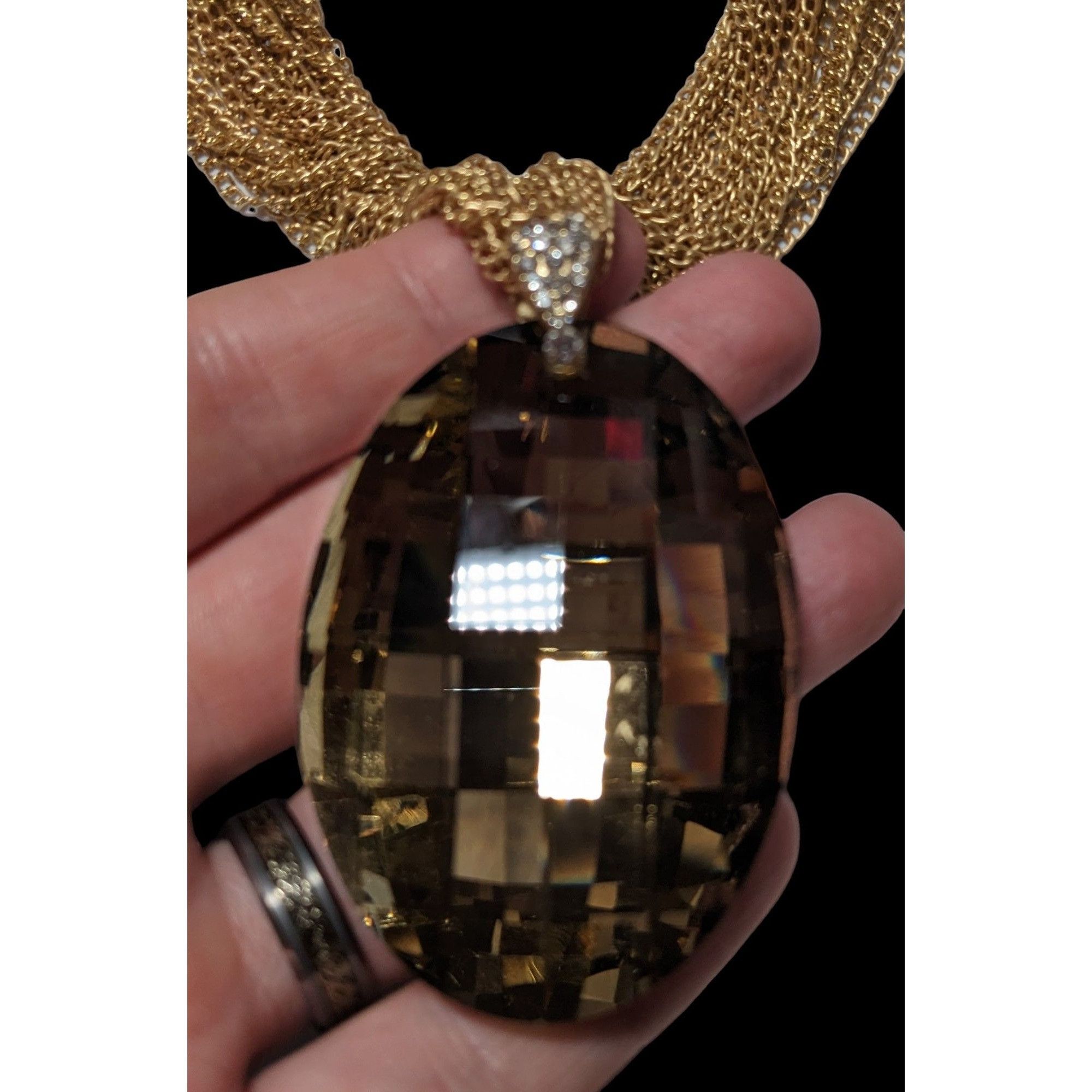 Other Charming Charlie Gold Glam Glass Necklace Size ONE SIZE - 12 Thumbnail