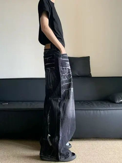 Japanese Brand × Jean American street retro lightning distressed jeans Size US 32 / EU 48 - 3 Thumbnail