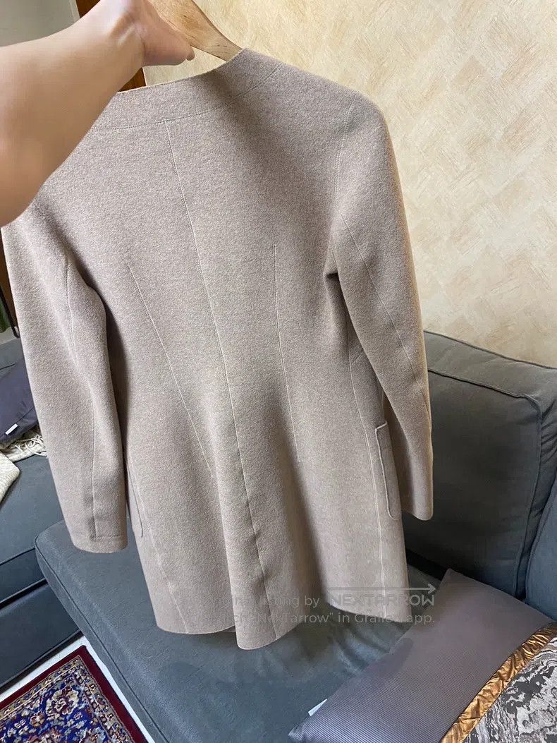 Max Mara Max Mara Coat - Thin Wool Blazer - Oatmeal Color Size XS / US 0-2 / IT 36-38 - 3 Thumbnail