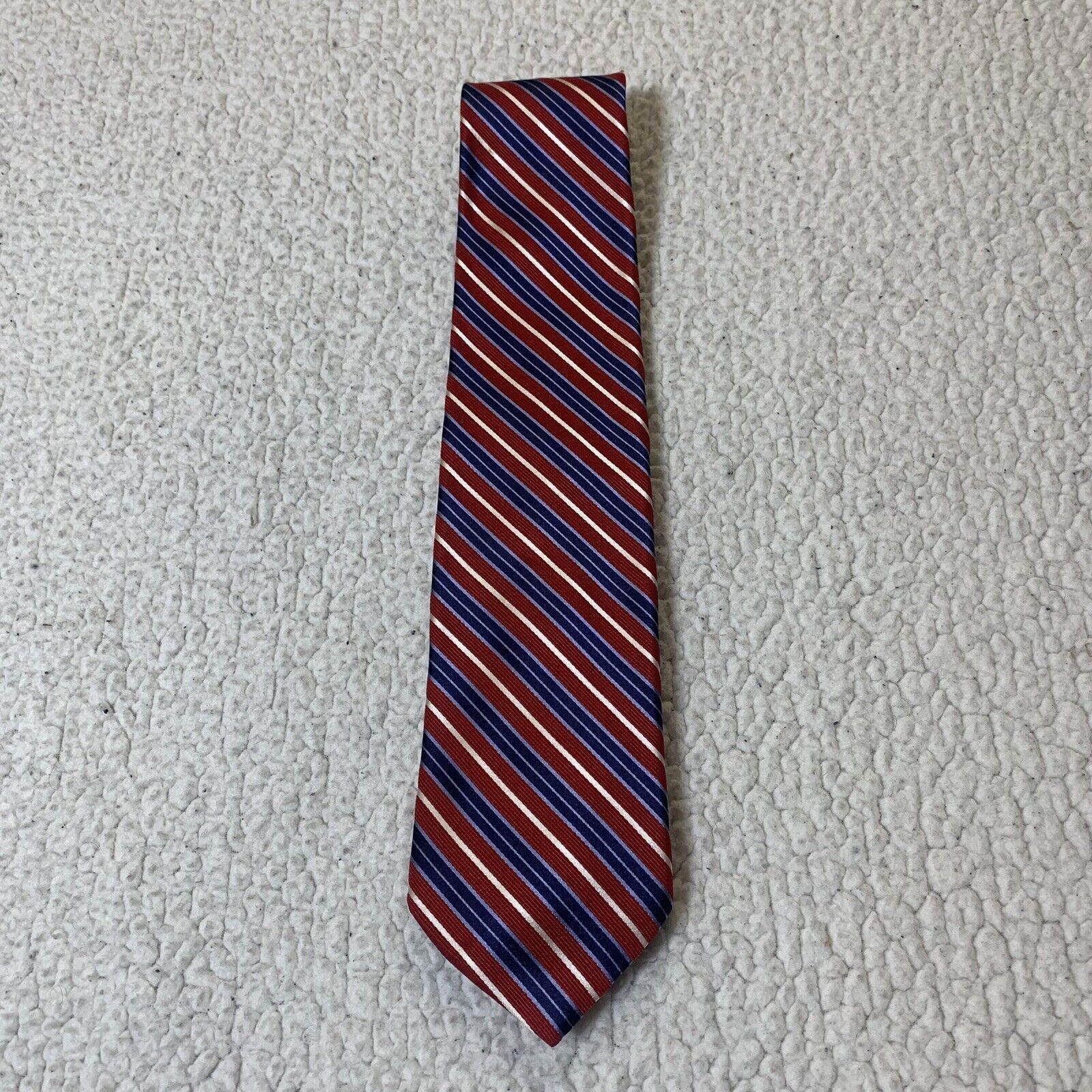 Nautica Nautica Men's Tie Red White Blue Diagonal Stripe 100% Silk Size ONE SIZE - 1 Thumbnail