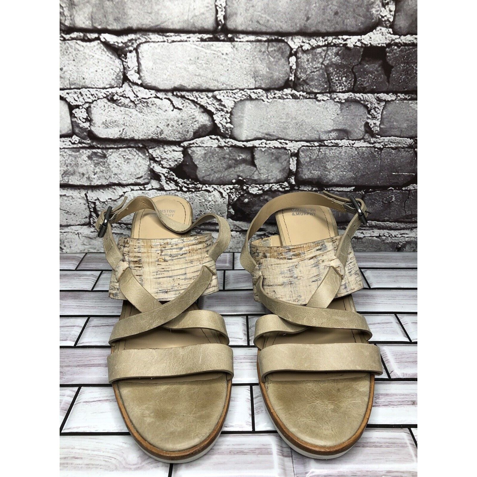 Johnston & Murphy Johnston & Murphy Kayla Taupe Leather Heel Strappy Sandals W Size US 9 / IT 39 - 18 Thumbnail