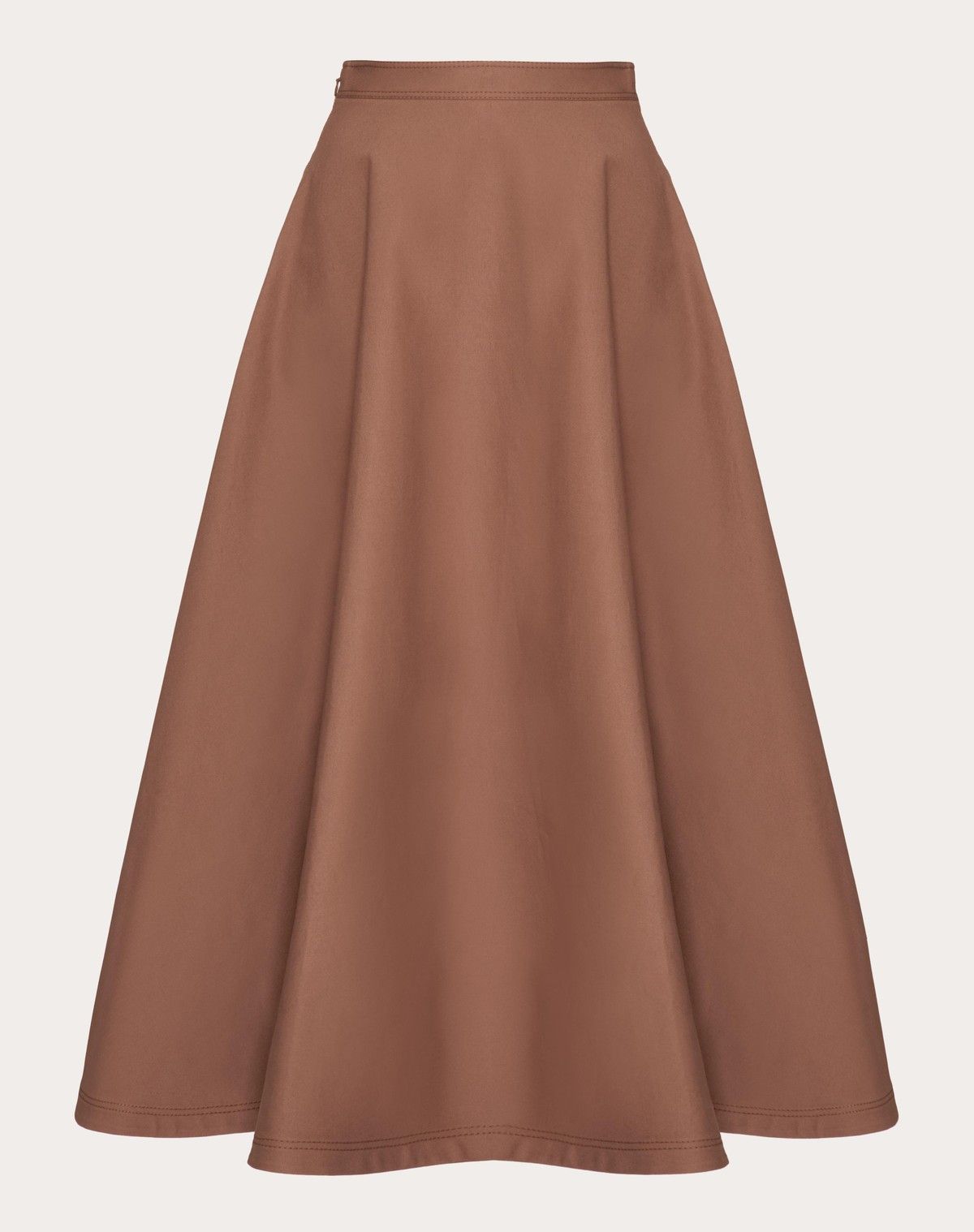 Valentino o1s1wg110525 Stretch Cotton Canvas Midi Skirt in Brown Size 25" / US 0 / IT 36 - 2 Thumbnail