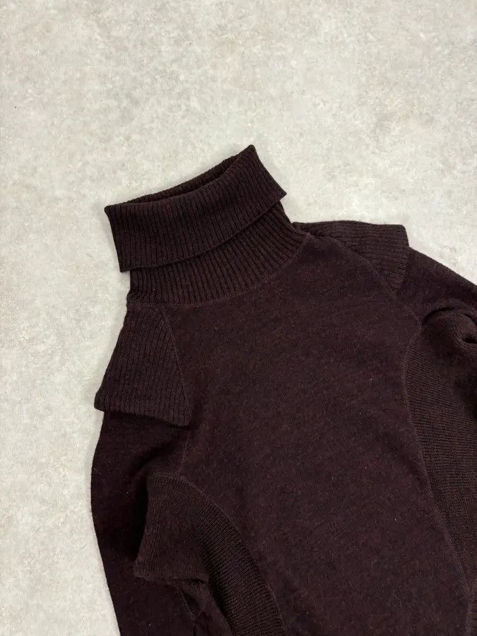 Jean Paul Gaultier 2000s Jean Paul Gaultier Asymetrical Burgundy Turtleneck Size S / US 4 / IT 40 - 6 Thumbnail