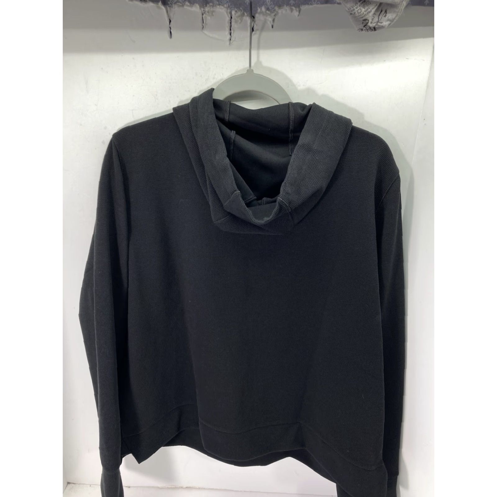 DKNY DKNY Waffle Hoodie Sweatshirt Women Size XL Black Long Sleeve Pullover Crop NWT Size XL / US 12-14 / IT 48-50 - 7 Thumbnail