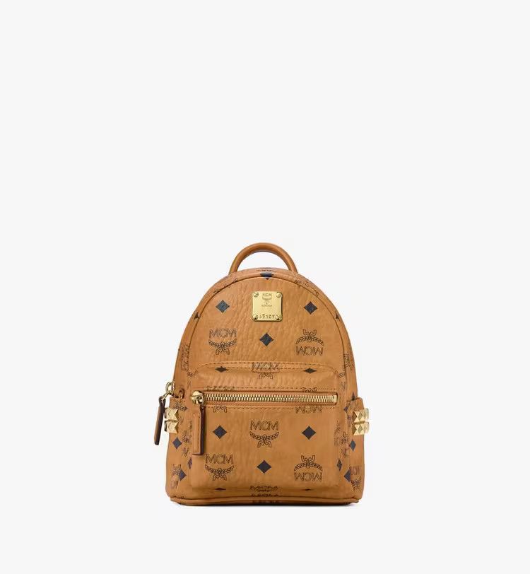 MCM o1mt1gz0125 Size: OS / Studded Backpack in Brown/Black Size ONE SIZE - 1 Thumbnail