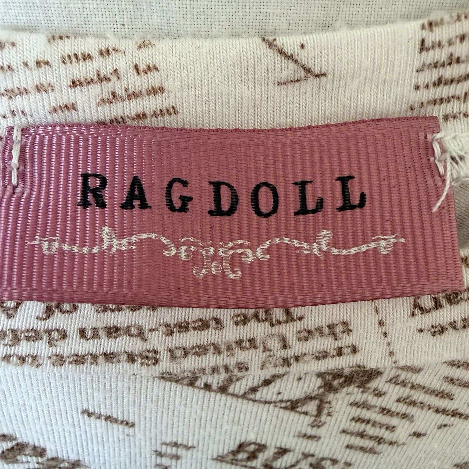 Other Ragdoll LA Newspaper Print Tee Shirt 84 Graphic Brown White Size M / US 6-8 / IT 42-44 - 6 Thumbnail