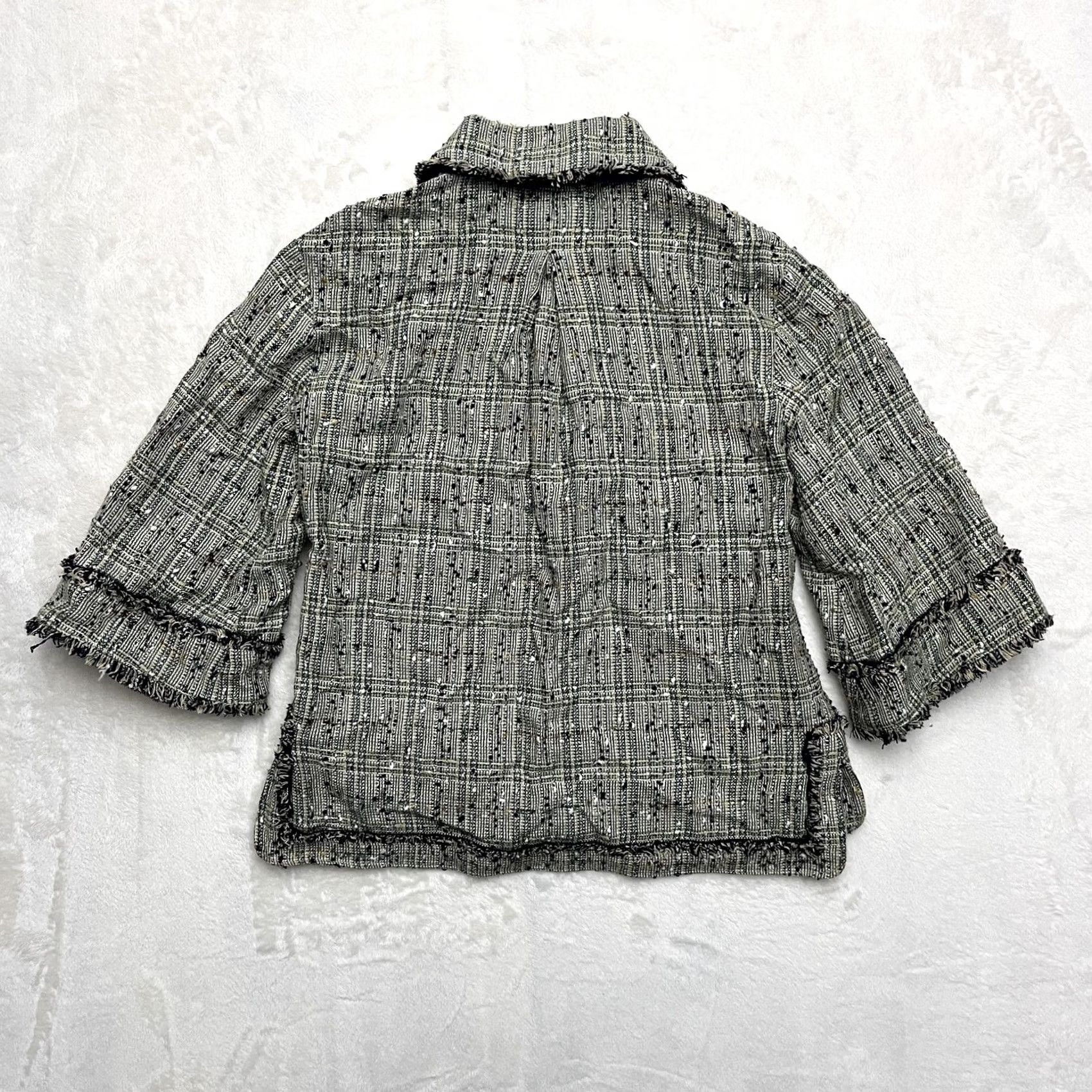 Brooks Brothers Brooks Brothers Jacket Top Blazer Womens 2 Green Tweed Boucle Fringe Lined Plaid Tailored Front Pockets Size XS / US 0-2 / IT 36-38 - 7 Thumbnail
