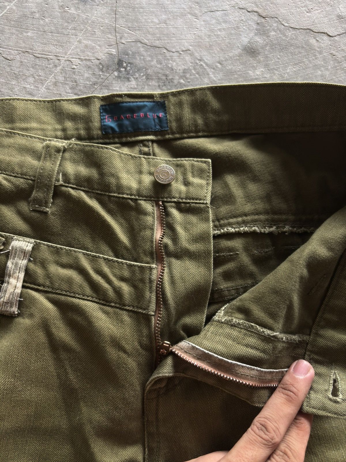 Hysteric Glamour double waist rageblue japanese punk grunge army green color Size US 33 - 4 Thumbnail