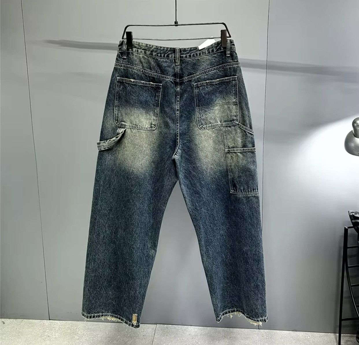 Denime × Jean American Vintage Ripped Loose Fit Straight Leg Jeans Size US 30 / EU 46 - 7 Thumbnail