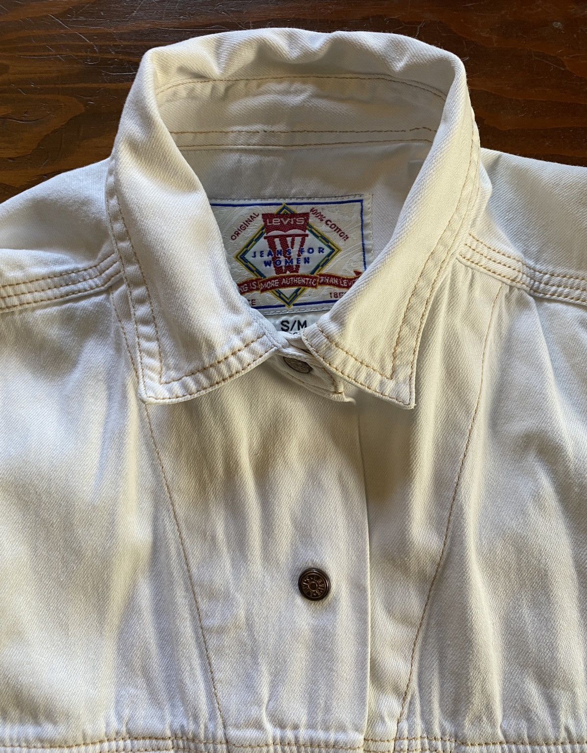 Levi's Vintage 90’s Levi’s Women’s White Long Sleeve Snap Button Up Size M / US 6-8 / IT 42-44 - 8 Thumbnail