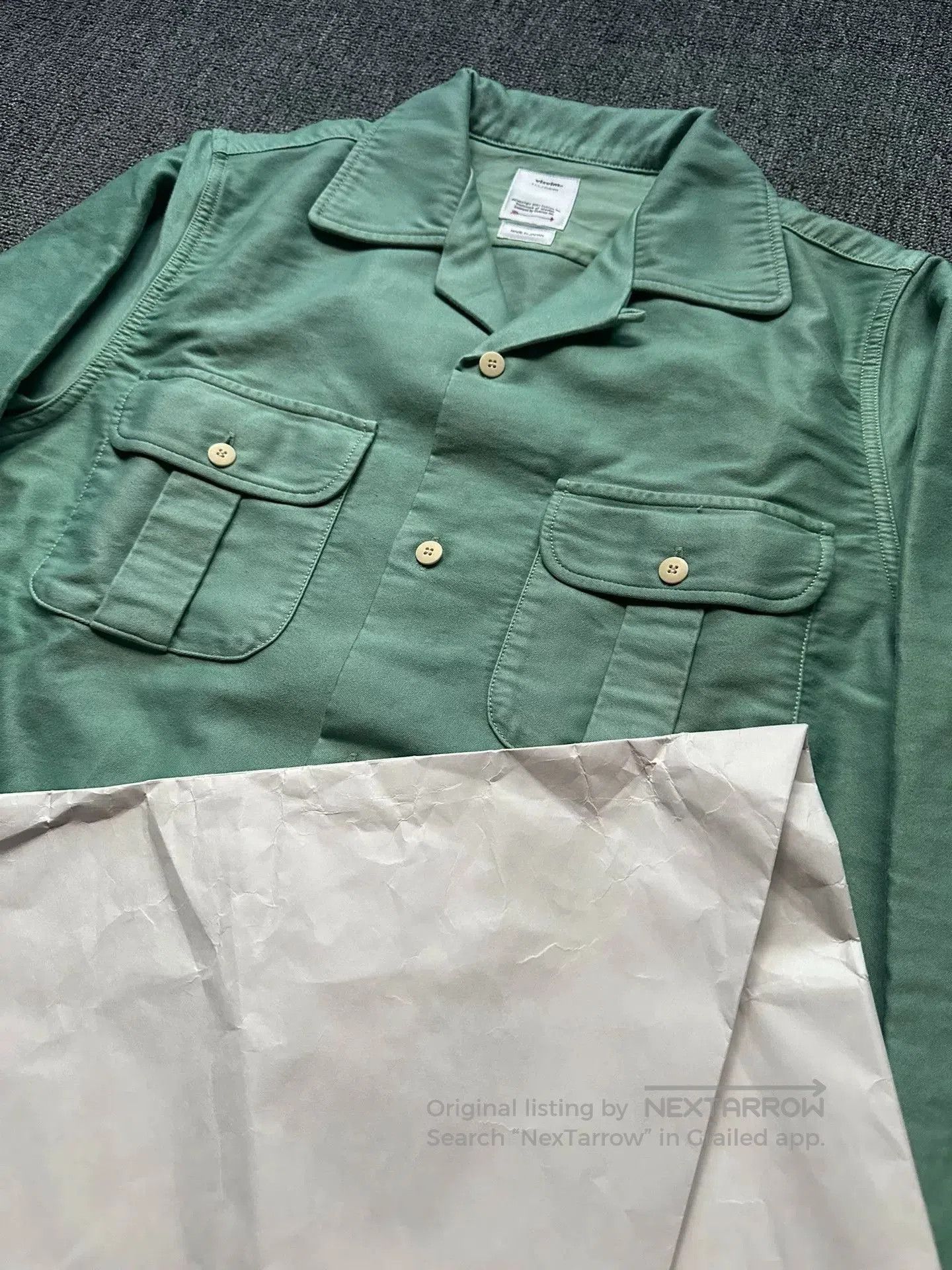 Visvim visvim keesey cotton shirt in green. Size US M / EU 48-50 / 2 - 3 Thumbnail
