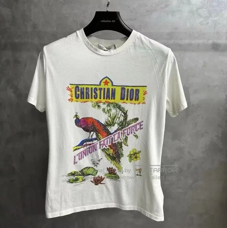 Dior Dior White Cotton Graphic Women's T. Size M / US 6-8 / IT 42-44 - 1 Thumbnail
