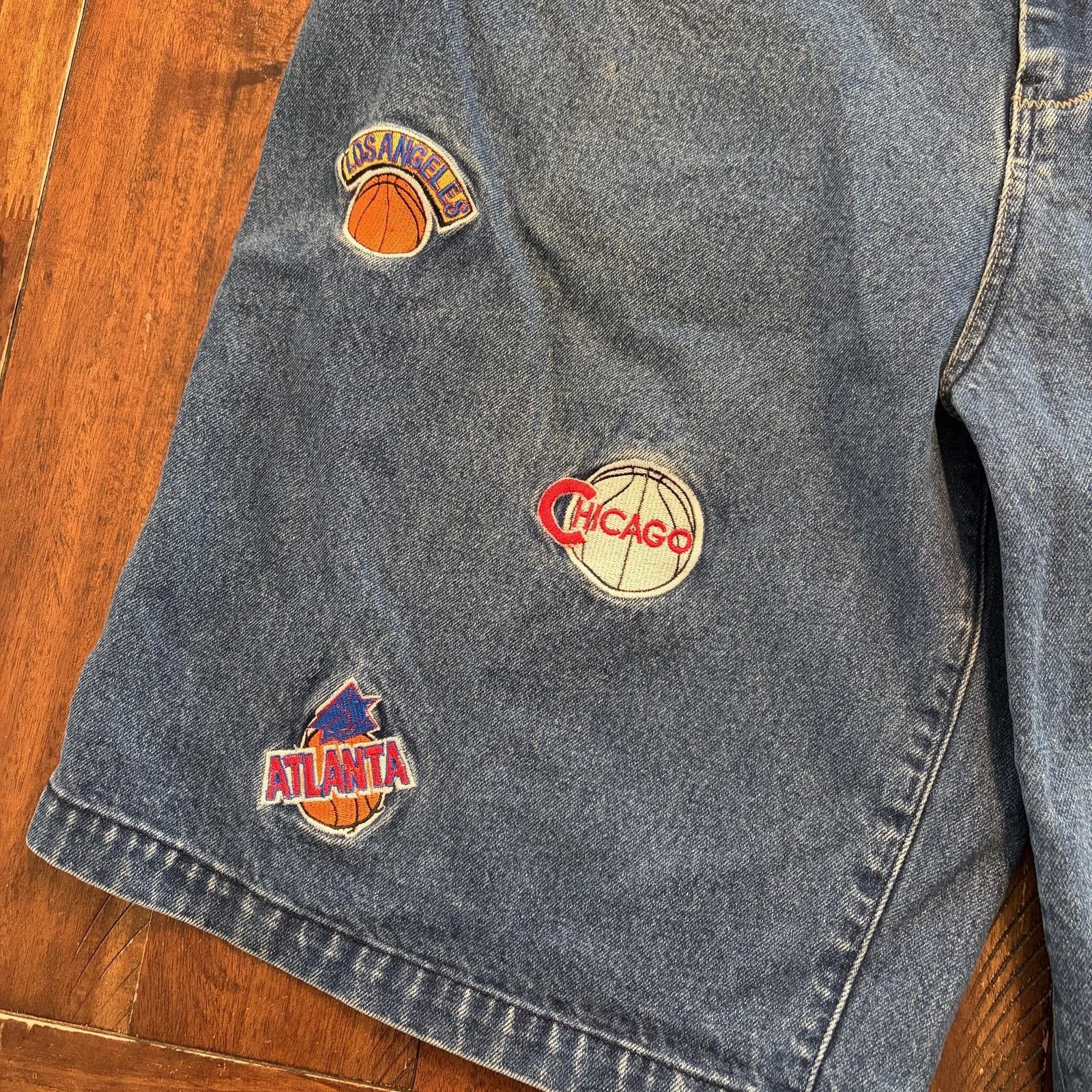 Vintage Y2K Hip Hop NBA Teams Denim Shorts Mens 42 Blue NBA Size US 42 / EU 58 - 5 Thumbnail