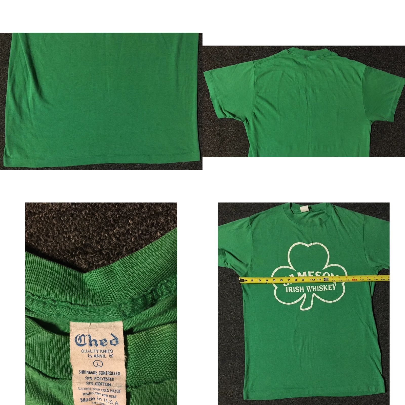 Vintage VINTAGE Jameson Irish Whiskey Faded Shirt M USA Bar Beer Biker Grunge Punk Shirt Mens Green 70s 80s 90s Distressed USA Rock Retro Size US M / EU 48-50 / 2 - 8 Thumbnail