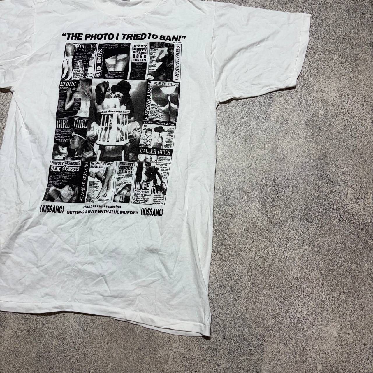 Band Tees 90s Kiss AMC "A bit of" Britse pop Band Sexy Girl Tour Size US L / EU 52-54 / 3 - 2 Thumbnail