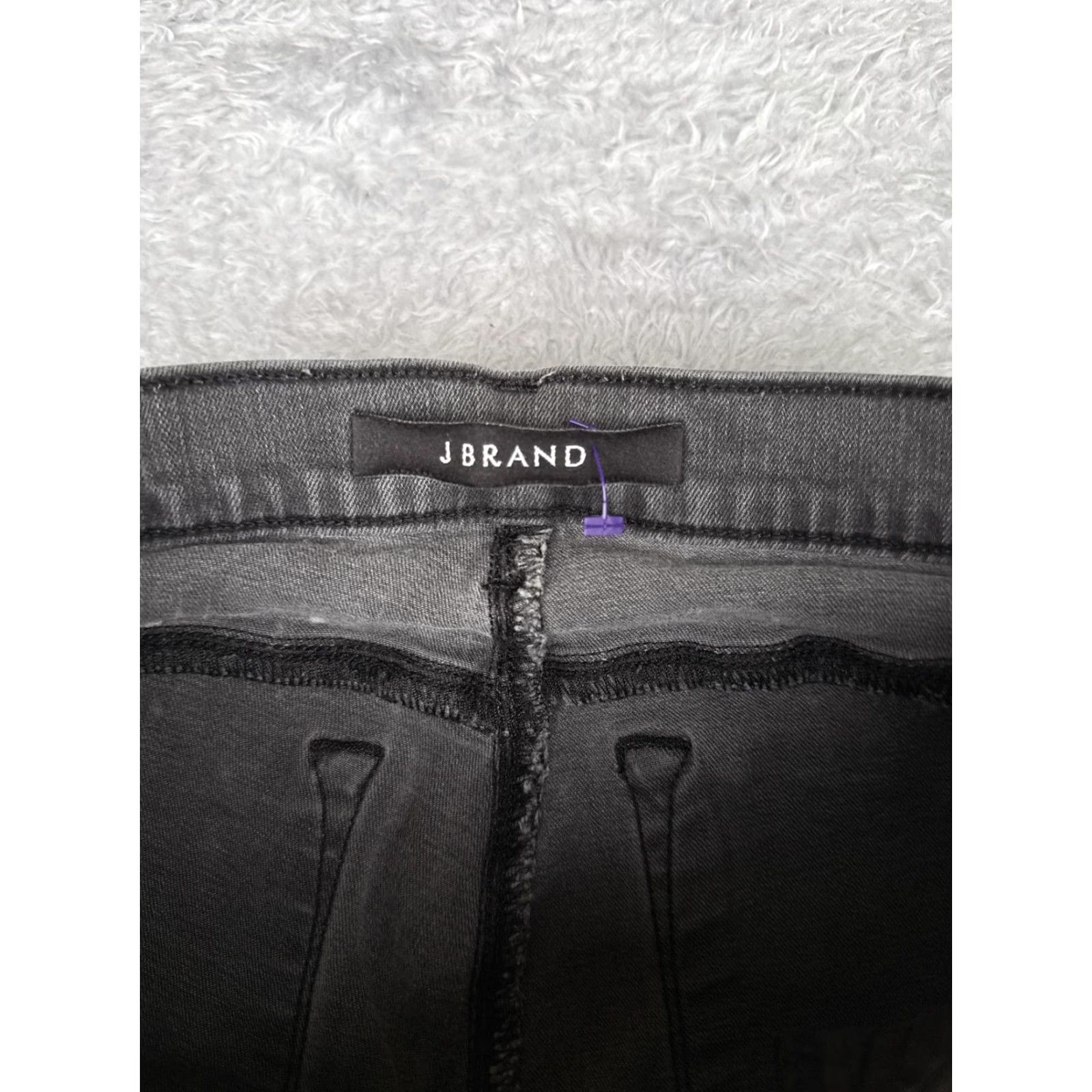 J Brand J Brand Jeans Womens Slim Skinny Crop Outsider Wash Charcoal Gray Denim Distressed 25in Zip 5-Pocket Cotton Blend Spandex Size 42" / US 20 - 6 Thumbnail