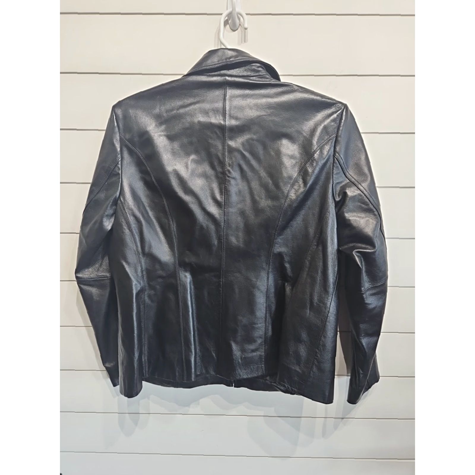 Worthington Worthington Genuine Leather Jacket Womens Black XL Full Zip Long Coat Jacket Size XL / US 12-14 / IT 48-50 - 2 Thumbnail