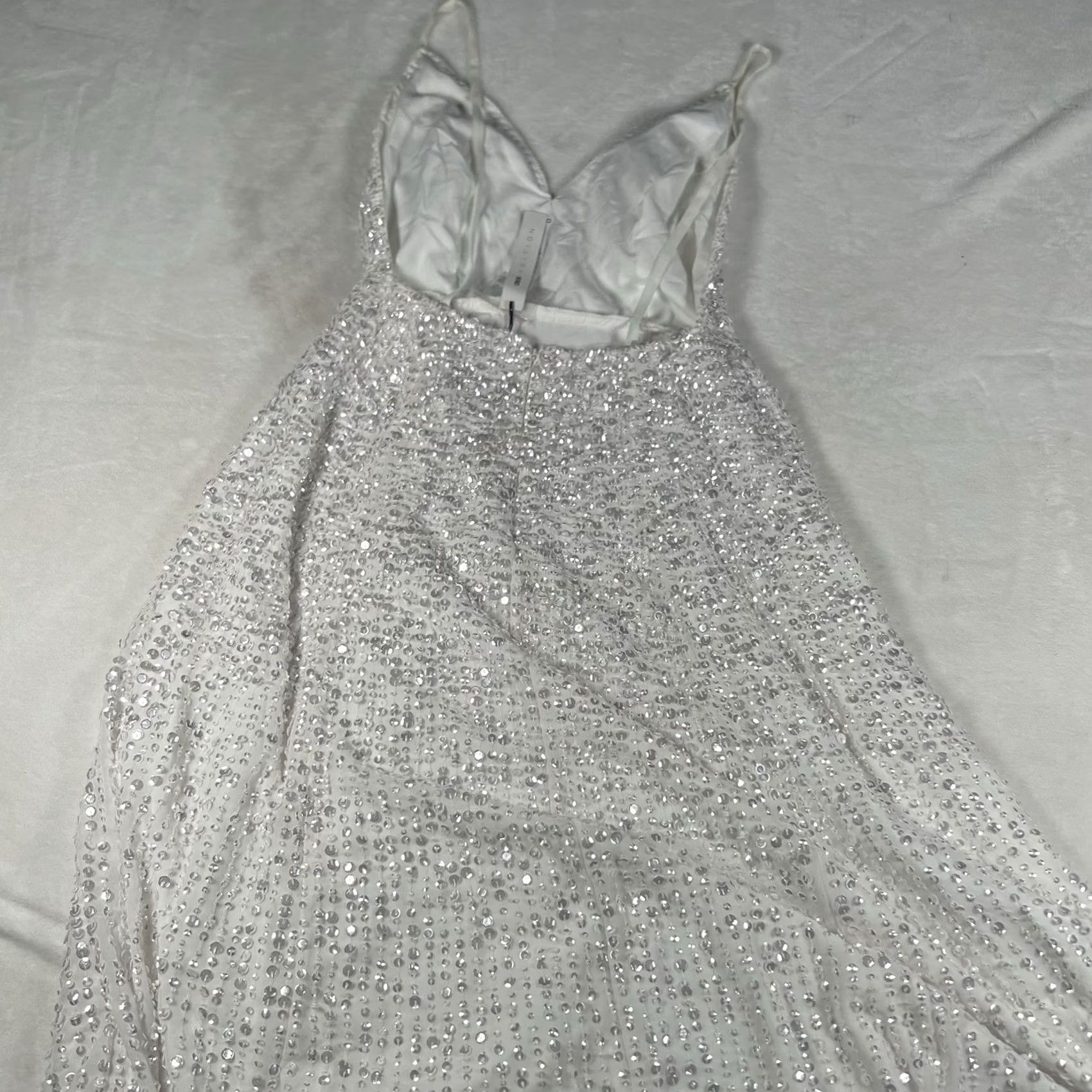 Vintage VINTAGE ASOS EDITION Eva Embellished Cami Midi Wedding Dress in Ivory Size 2 Bridal Size ONE SIZE - 7 Thumbnail