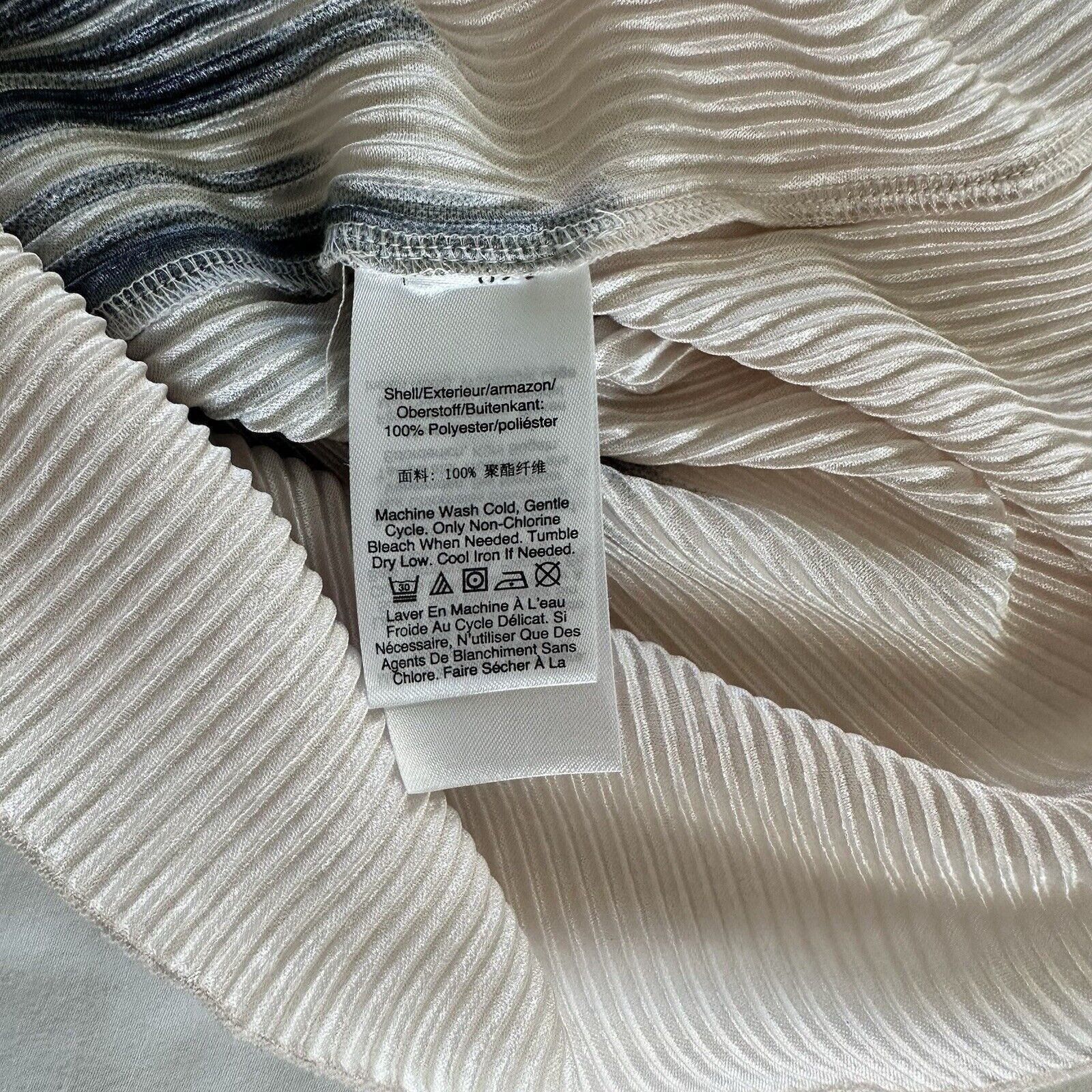 DKNY DKNY Ombre Crepe Pleated Top Black Creamy Blush Size US 6 Size M / US 6-8 / IT 42-44 - 7 Thumbnail