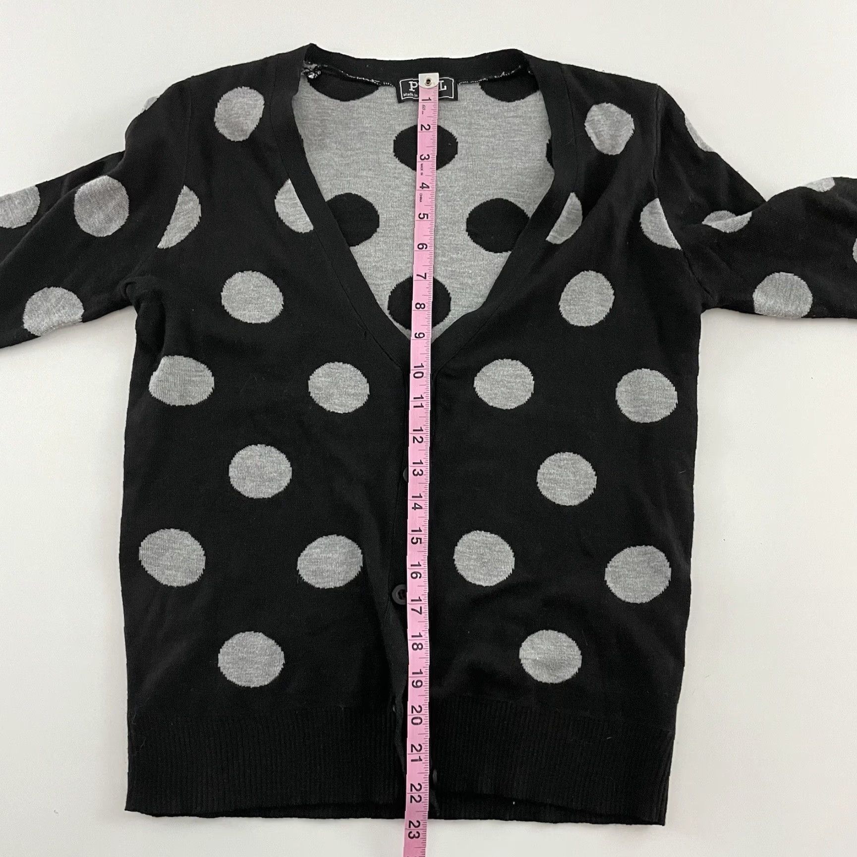 Vintage POL Cardigan Sweater Women's S Black Polka Dot 100% Cotton Shimmering Coat? Size S / US 4 / IT 40 - 5 Thumbnail