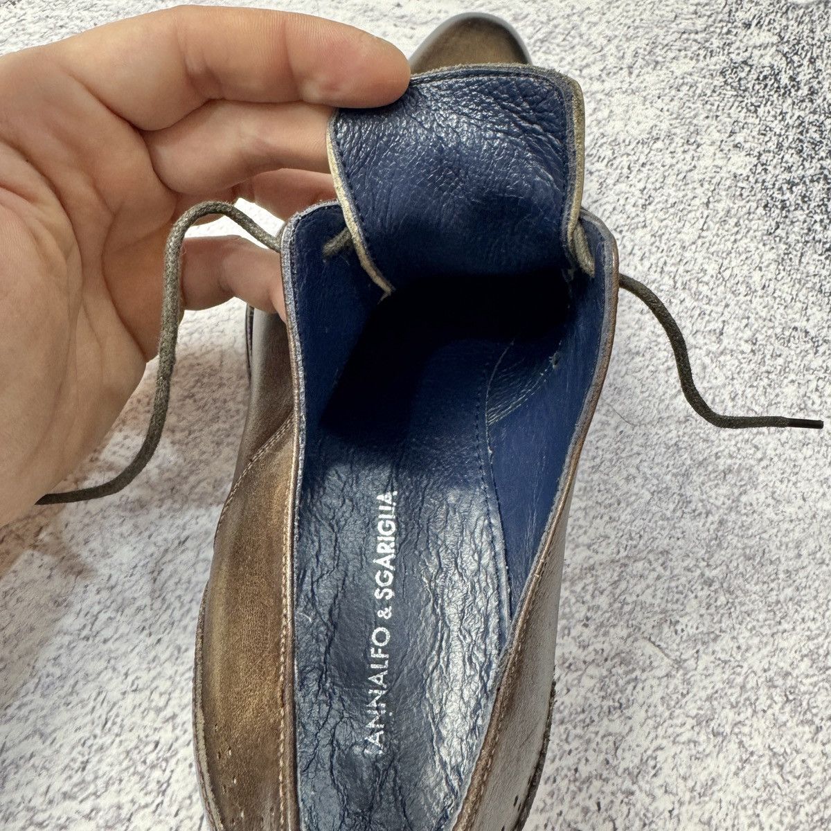 Designer Iannalfo&Sgariglia Mens Handmade Derbies US8 UK7 EU41 26cm Size US 8 / EU 41 - 16 Thumbnail