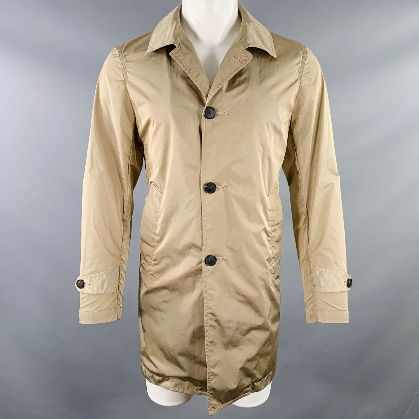 United Arrows UNITED ARROWS Size M Khaki Nylon Single Breasted Trenchcoat Size US M / EU 48-50 / 2 - 1 Thumbnail