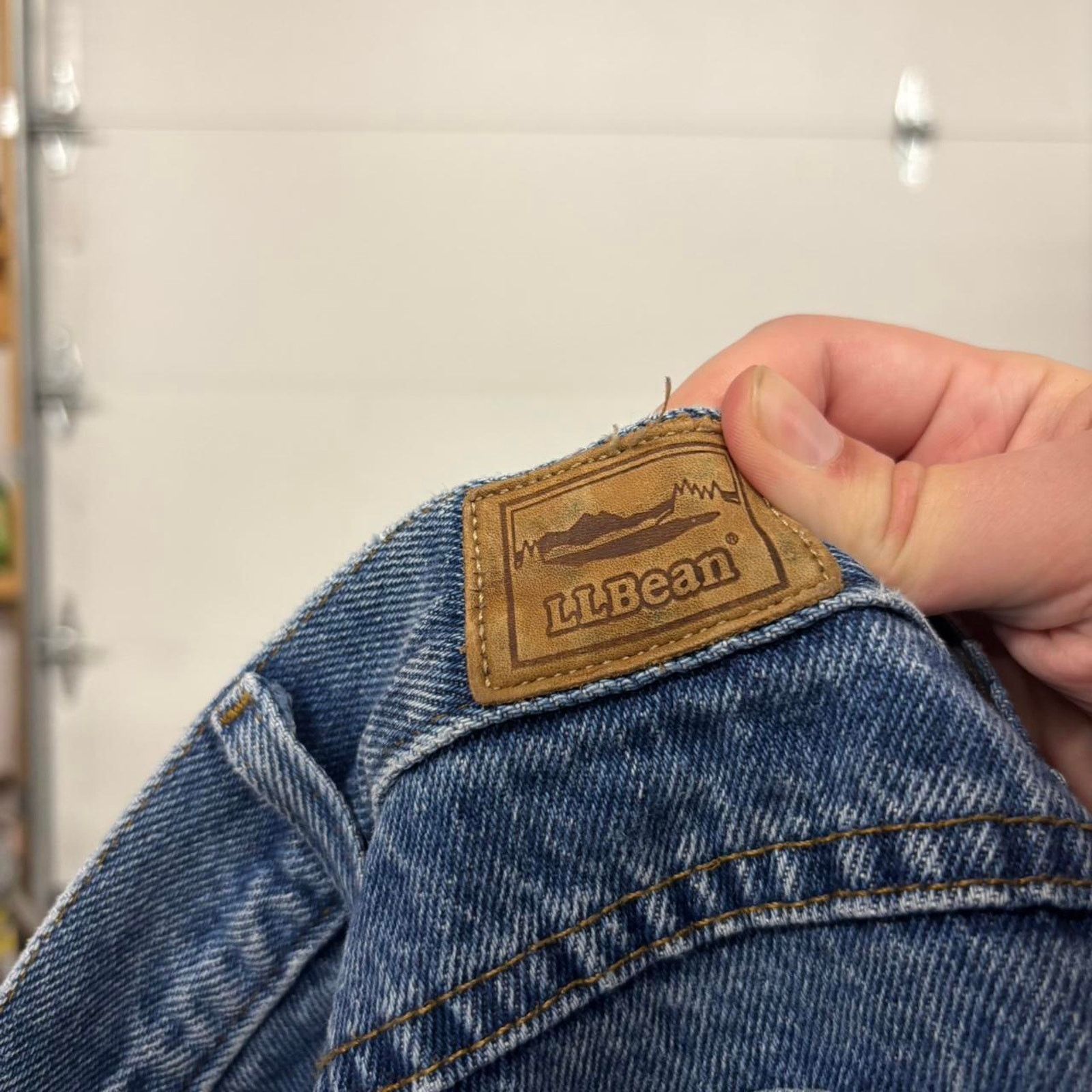L.L. Bean 90s LL Bean Flannel Lined Blue Jeans Size US 41 - 5 Thumbnail