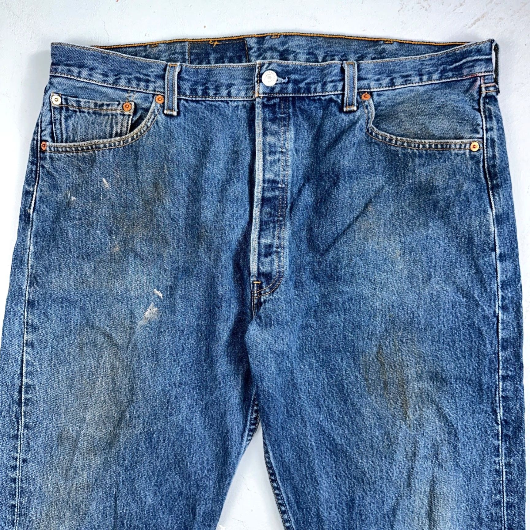 Levi's VINTAGE Levi's 501 Jeans Straight Men 40x32 Blue Dark Wash 90s USA Denim 501 Series Classic Mid Rise Buttons Size US 40 / EU 56 - 2 Thumbnail