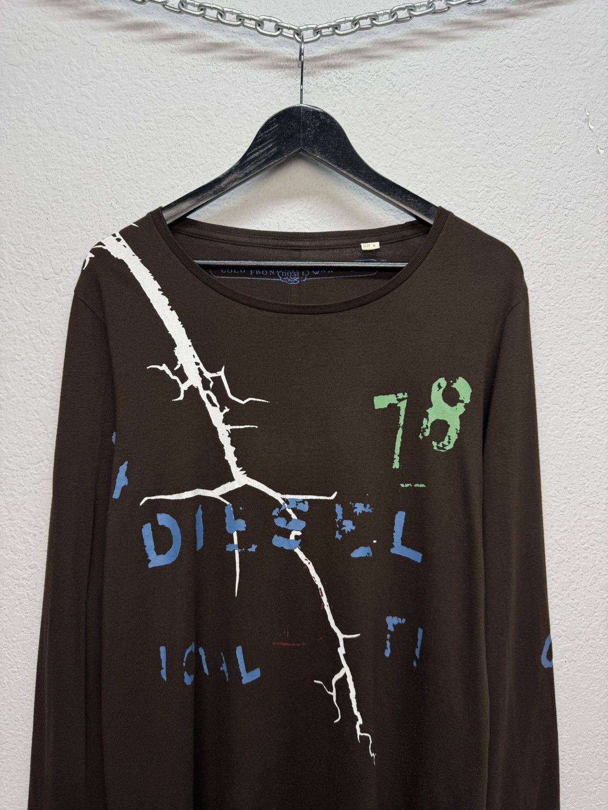 Diesel Diesel vintage graphic longsleeve cracked print y2k style Size US M / EU 48-50 / 2 - 3 Thumbnail