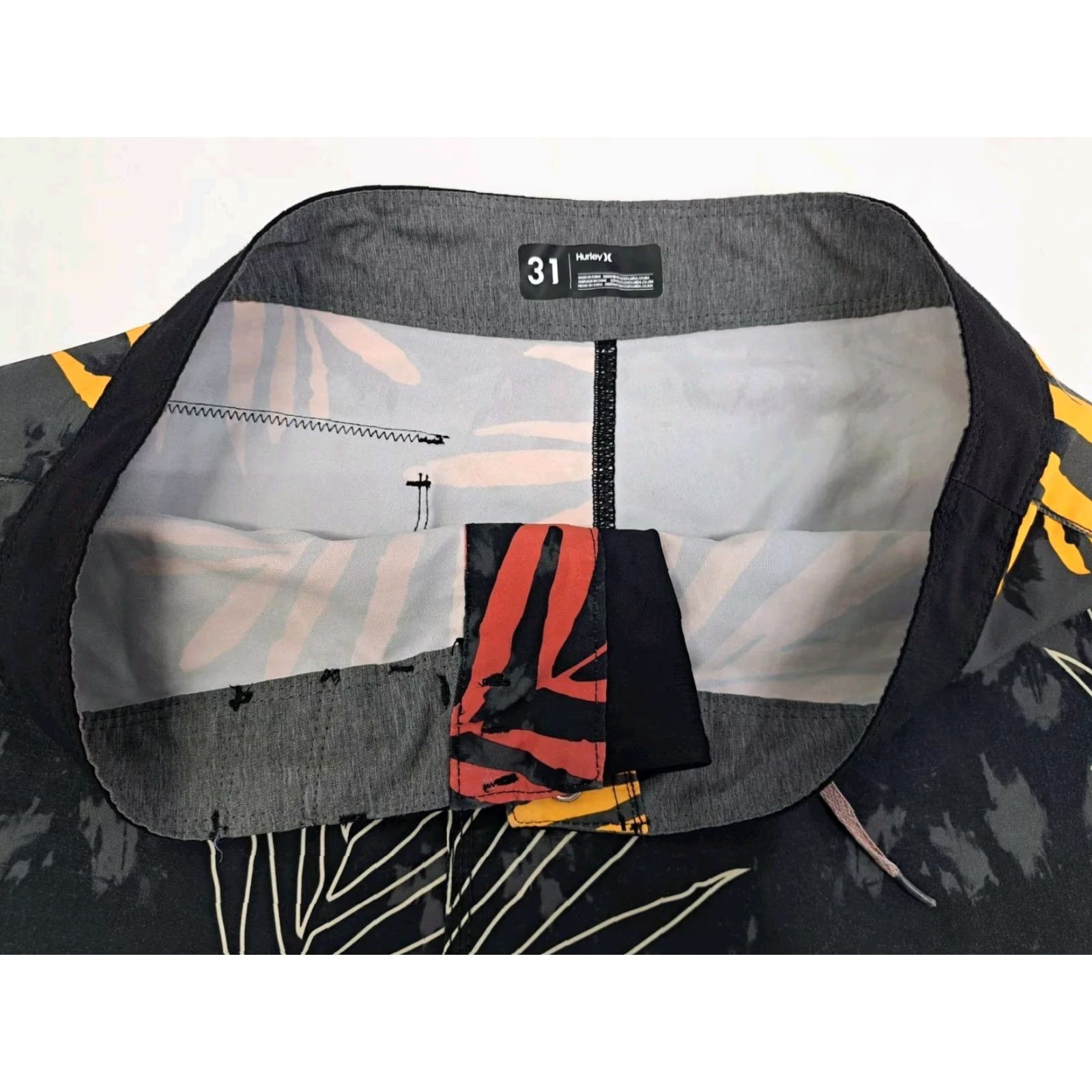 Hurley Hurley Board Shorts Mens 31 Multicolor Floral Surfer Beach 100% Polyester Drawstring Bottom Logo Men Size US 31 - 6 Thumbnail