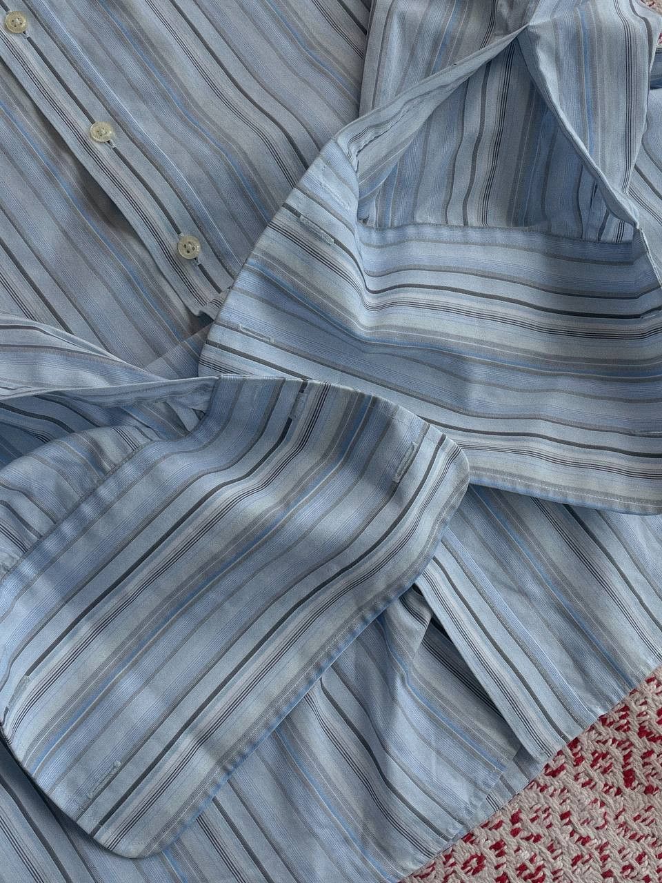 Balmain Balmain Homme Dress Shirt Blue French Cuff Size US M / EU 48-50 / 2 - 9 Thumbnail